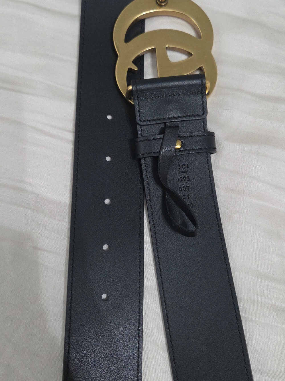 Gucci Marmont Black Leather Belt with Gold Double G Buckle - Picture 6 of 16